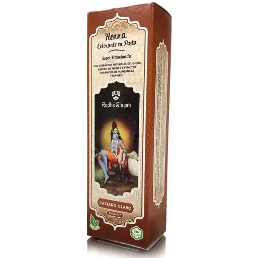 [8423645320647] Henna en Pasta Castaño Claro 200 Gr. (Radhe Shyam)