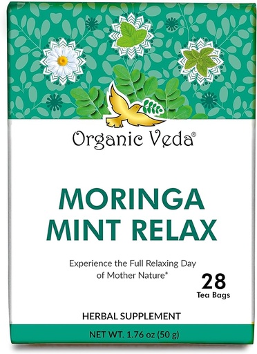 [850703004238] Infusion Moringa Mint Relax 30 filtros (Organic Veda)