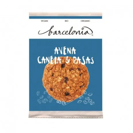[8437015129174] Cookies Eco Veganas Avena Canela Y Pasas 50 gr (Barcelonia) 
