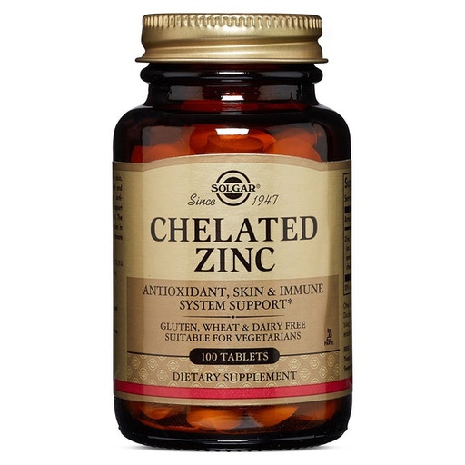 [9900000376949] Zinc Quelado 100 Comp. (Solgar) 15 % desc