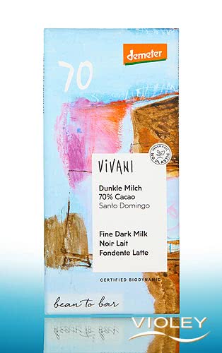[4044889004731] Chocolate Negro 70% con Leche Sto Domingo 90Gr. (Vivani) 