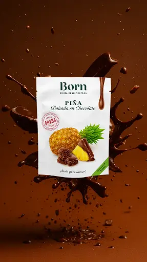 [8437019991425] Piña con Chocolate Deshidratada Bio 40 Gr. (Born) 