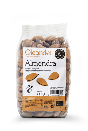[8426684001515] Almendra con Piel Bio 200 Grs. (Oleander) 