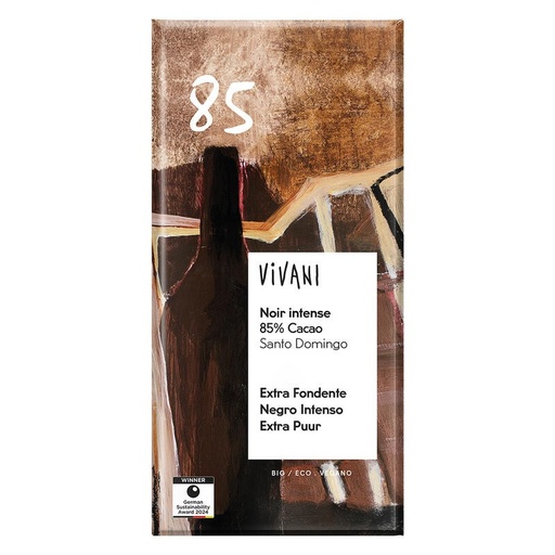 [4044889005264] Chocolate Negro 85% Sto Domingo 80 Gr. (Vivani) 