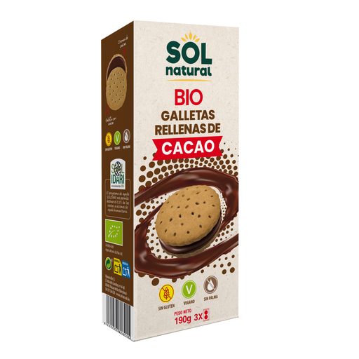 Galletas Rellena de Cacao Bio 190 Grs. (Sol Natural) 