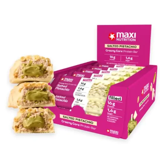 [4061289012593] Barrita Creamy Core Salted Pistacho 45 gr. (Maxi Nutrition) 