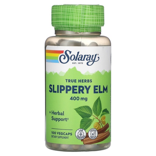 [076280343441] Slippery Elm (Olmo Americano) 100 Caps. (Solaray) 