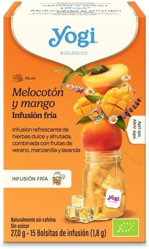 [4012824406964] Yogi Infusión Fría Melocoton y Mango 15 bolsitas 