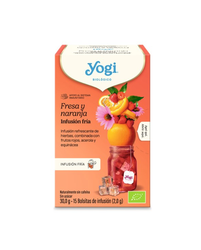 [4012824406995] Yogi Infusión Fría Fresa y Naranja 15 bolsitas 