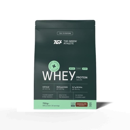 [5412360023646] Whey Protein Isolate Chocolate 750Gr (The Green Athlete) 