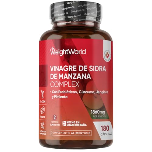 [X0013Z4RGH] Vinagre de Sidra de Manzana 180 Caps. (WeightWorld)