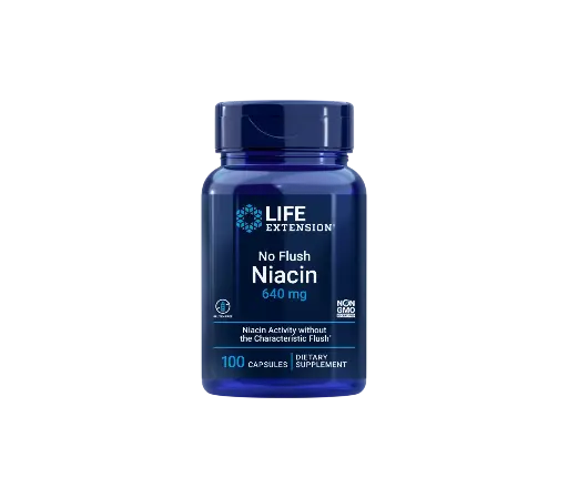[737870373100] Niacin No Flush 100 Caps. (Life extension)