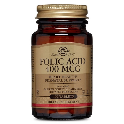 [033984010802] Folacin. Acido Folico 400 Mcg. 100 Comp.(Solgar)