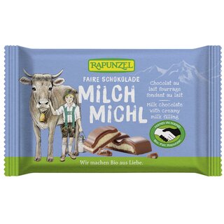 [4006040510239] Chocolate Cristalino De Leche Relleno Con Dulce De Leche 100 Grs. (Rapunzel)