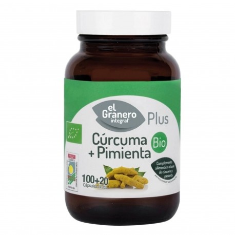 [8422584033885] Curcuma + Pimienta Bio 120 Caps 440 Mg (El Granero)