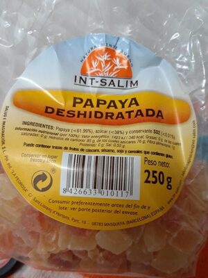 [8426633010117] Papaya Deshidratada 250 Grs. (Int Salim)