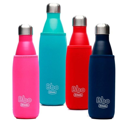 [8463721300767] Botella Bbo Termo Acero Inoxidable 500Ml Azul+Funda (Irisana)
