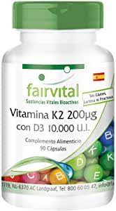 [8718309447656] Vitamina K2 200 Pg Con D3 10000 I.E 90 Caps. (Fairvital)