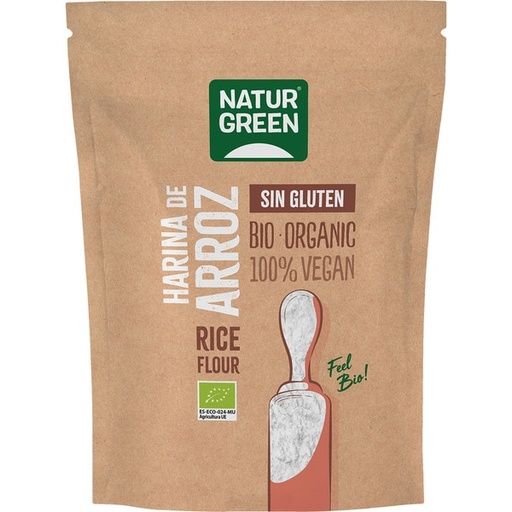 [8436542196260] Harina de Arroz Bio Sin Gluten 500 gr (Naturgreen)