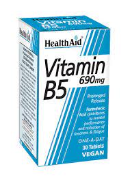 [5019781020409] Vitamina B5 *Pantotenato Calcico* 690mg 30 Tab. (Health Aid)