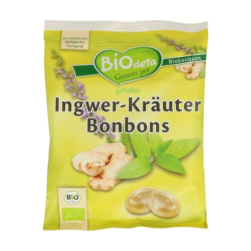 [4014522180108] Caramelos Jengibre y Hierbas Bio 75 Grs. (Biodeta)